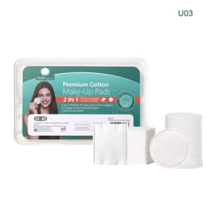 Disposable Square Thick Bound Edges 3 Layer Non woven Makeup Cotton Pads Double Sided Textured Smooth Face Nail Polish Remover