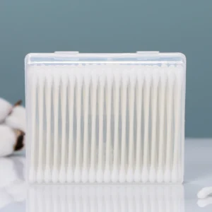 Disposable Two Head Cotton Bud with Wood Bamboo Paper Stick Breathable Multi Purpose Face Makeup Swabs