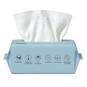 Disposable Viscose Nonwoven Square Facial Towels Ultra-soft Eco-Friendly Hypoallergenic Dry Wet Wipes for Skin Care Makeup