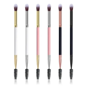 Double Ended Black Gold Single Makeup Eyebrow Brush and Spoolie Set