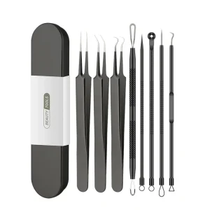 Double Ended Stainless Steel Black Acne Needle Set Blackhead Cleaning Tool for Face