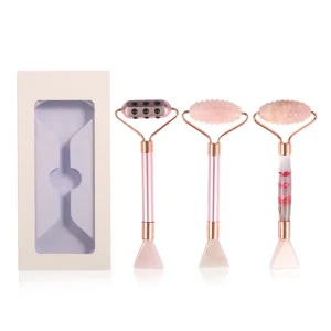 Double Ended Usable Jade Roller Facial Massage Beauty Care Tool Mask Brush Germanium Roller