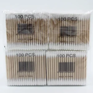 Double Head Bamboo Cotton Buds Stick 100pcs bag Makeup Tools Ear Wooden Buds Cotton Swabs Remover Wooden Cotton Swab