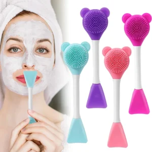 Double Head Facial Mask Brush Silicone Mask Spoon Women Face Cleansing Care Home Makeup Tools