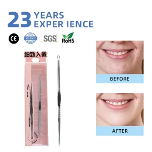 Double Headed Acne Needle Silver Independent Packaging Stainless Steel Blackhead Removal Acne Treatment Facial Care YP BP45