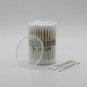 Double Round Heads Cotton Bud on Bamboo Stick Makeup Tool