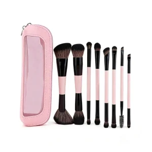 Double Sides Dual End 8 Pcs Luxury Travel Makeup Brush Set Vegan Soft Synthetic Bristles Eyeshadow Blush Concealer