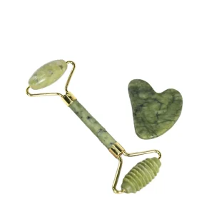 Droshipping Jade Roller for Face Gua Sha Facial Tools Includes Real Jade Roller Natural Jade Stone Anti Aging Face Lift