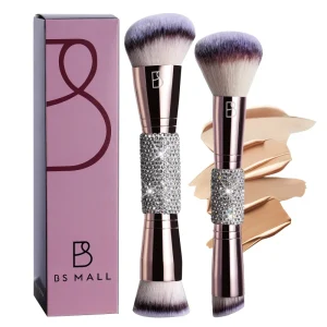 Dual Ended Rhinestone Handle Makeup Brushes Soft Bristles Foundation Blush Powder Contour Kabuki Makeup Brush Set