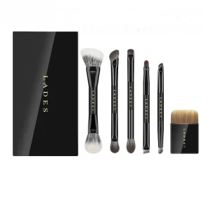 Dual Ended Vegan Luxury Makeup Brushes Set High Quality Custom Logo Private Label Resin Handle Face Cosmetic Kit Brushes
