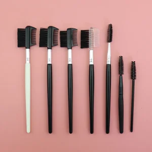 Dual Eyebrow Eyeliner Flat Tip Fine Slanted Brow Brush 2 in 1 Nylon Beauty Care Tool