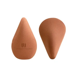 Dual Side Coffee Color Small Size Non Latex Makeup Sponge Custom Packaging Hydrophilic for Retail Stores Supply