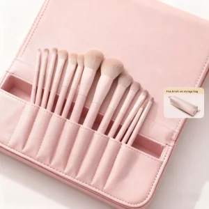 Durable High Density Wood Handle 13 Piece Full Face Use Makeup Brushes Set with Concealer for Starter Use