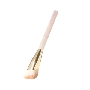 Dusty Beige Wood Handle Makeup Single Concealer Brush Prismatic Ferrule Cosmetic Thumb Concealer Brush