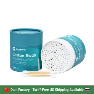 Easy open Function Ear Cleaning Cotton Buds Cotton Bud 200pcs Bamboo Stick Cotton Swab with Round Paper Box