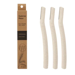 Eco Friendly Biodegradable Wheat Straw Material Hotel Supplies Facial Eyebrow Razors Trimmer