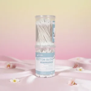 Eco Friendly Cotton Buds Double Tip Paper Stem Round Ends 7.5 cm Jar Pack