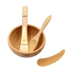 Eco Friendly Custom Bamboo Wood Spatula Brush Spoon Set for Facial Mask DIY Cream Clay Jelly for Parties