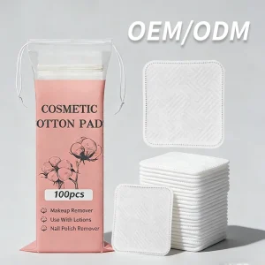 Eco Friendly Customizable Round Facial Cleanser Makeup Remover Cotton Pads for Skin Care Square Cosmetic