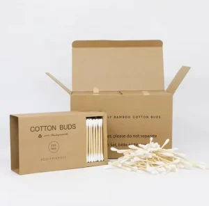 Eco Friendly Disposable Bamboo Cotton Cotton Bud Q tips Swabs Ear Cleaning Sticks 200pcs Box Multi Color Options