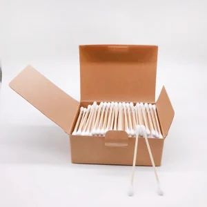 Eco Friendly Double Head Organic Q Tips Disposable Cotton Bud Bamboo Qtips Reusable Cotton Swab for Ear Cleaning Manufactured