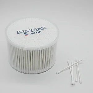 Eco Friendly Personal Care Round PP Box Cotton Swabs Ear Buds Paper Stick Personal