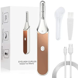 Eco-friendly Portable Electric Heated Eyelash Curler Beauty Makeup Tool Long-Lasting Heating Lifting Eyelashes Curling