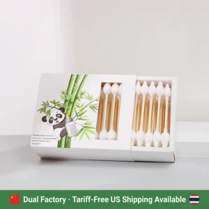 Eco friendly Washable Multi Purpose Pure Cotton Baby Ear Cleaning Bamboo Stick Cotton Buds