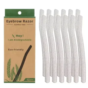 Eco friendly Wheat Straw Eyebrow Razor Dermaplaning Trimmer Facial Hair Removal Make up Tool for Women
