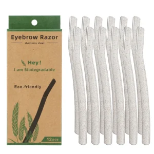 Eco friendly Wheat Straw Eyebrow Razor Dermaplaning Trimmer Facial Hair Removal Makeup Tool for Women