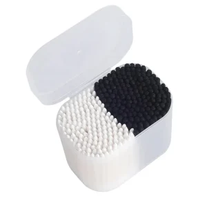 Eco friendly White black Swab Stick Cotton Bud Ear Buds Q tip Wooden 100% Cotton Clean Ears Hands Paper Daily Us 5000