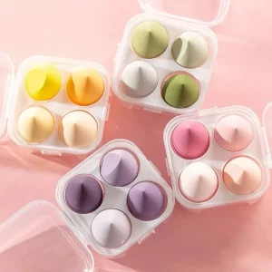 Egg Make up Sponge Set Teardrop Soft Makeup Sponge 4 Pcs Case Makeup Sponge