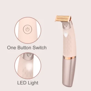 Electric 18k Body Hair Remover Rotating Disc USB Powered Bikini Trimmer Razor LED Light Eyebrow Trimmer Household Use English