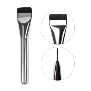 Electroplate High Quality Private Label Flat Silver Liquid Foundation Makeup Brush Maquillaje Single Makeup Brush