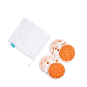 Elinfant Reusable Waterproof Colorful Nursing Pads Washable Bamboo Female Soft Breast Pads 6 Pcs pack