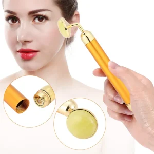 Energy Face Lift Skin Care Tools 24K Golden Jade Roller Vibrating Jade Stick Beauty Bar for Facial Massager