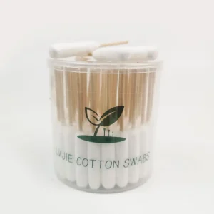 Environmental natural Cleaning the cotton bud cylindrical Head Extra Large wooden q tip swab