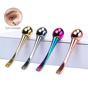 Eye Roller Massage Stick Eye Cream Applicator Cosmetic Spatula Anti Wrinkle Facial Spoon Multicolor Alloy Face Thining Care Tool