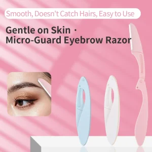 Eyebrow Trimmer Filler Foldable Shaver Facial Hair Remover Multi Functional Travel Friendly Stainless Steel Slanted Blade
