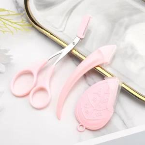 Eyebrow Trimmer Makeup Tools Stainless Steel Eyebrow Scissors with Comb Hair Removal Shaver Eyebrows Shaping Makeup Tools