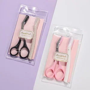 Eyebrow Trimmer Scissors with Eyebrow Comb Stainless Steel for Personal Care and Grooming