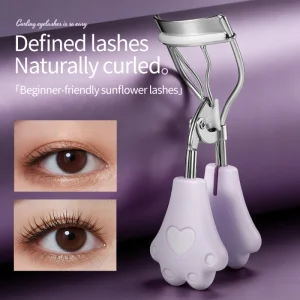 Eyelash Curler for Sunflower Lashes Natural Long Lasting Curl Professional Carbon Steel Lash Curler with Comfort Grip for Women