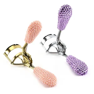Eyelash Curler with Rhinestone Handle Bling Lash Lift Kit Lash Curler for Beauty Salon Ins Beauty Makeup Tools Eyelash Tweezers