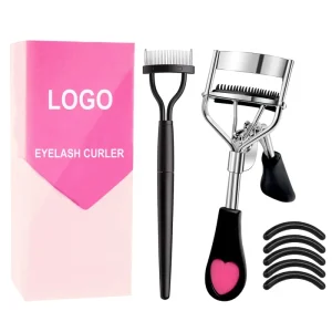 Eyelash Curlers with Comb and Eyelash Separator Set Professional Lash Curler Ergonomic Heart Shaped Handle for Daily Makeup