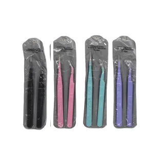 Eyelash Extension Tweezers Kit 3 Pcs Anti Magnetic Isolation Volume Lash Tools for Professional Makeup