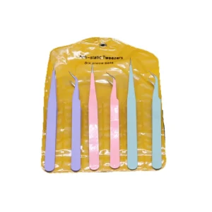 Eyelash Extension Tweezers Kit 5 Pcs Anti Magnetic Volume Lash Fan Making Tools Professional Salon