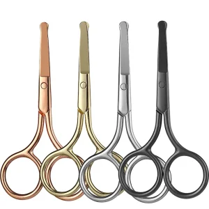 FOCSTAR Mini Makeup Beauty Scissors (BT8001) Round Tips Nose Eyebrow Moustache Beard Facial Hair Scissors Stainless Steel Blade