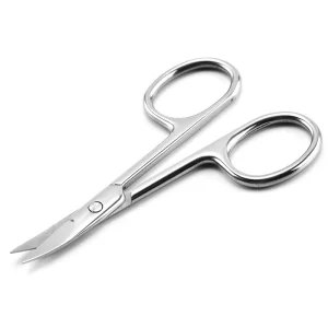 FOCSTAR Professional Thick Strong Stainless Steel Curved Blade Nail Eyebrow Eyelash Makeup Beauty Scissors (BT8047)