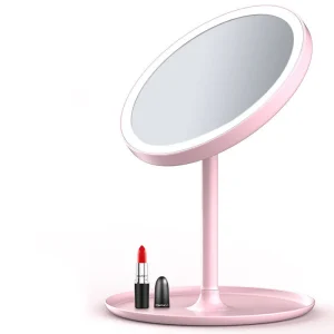 FYD Makeup Mirror with LED Light Desktop Women’s Fill Light Small Mirror Ins Style Portable Dressing Mirror