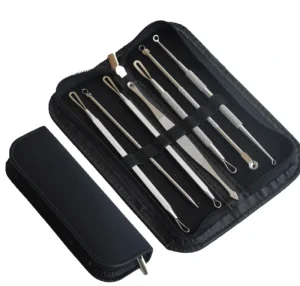 Face Acne Needle Stainless Steel 7pcs Blackhead Remover Tool Kit With PU Bag